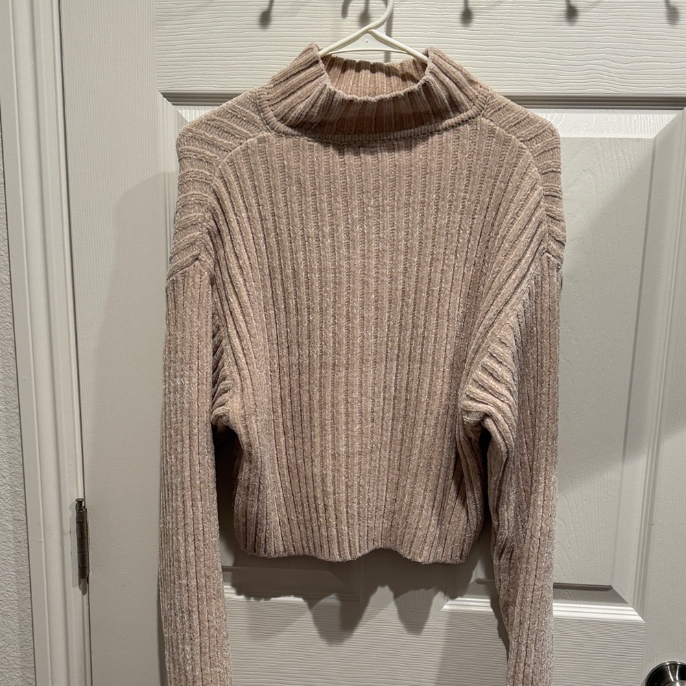 H&M Ribbed Turtleneck Sweater - Light Brown